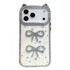 KEYSION Милый 3D Чехол для телефона с кошачьими ушками, прозрачный, для iPhone 12 13 Pro Max 11, с блестками, украшенный драгоценными камнями, с бантиком, противоударная задняя крышка