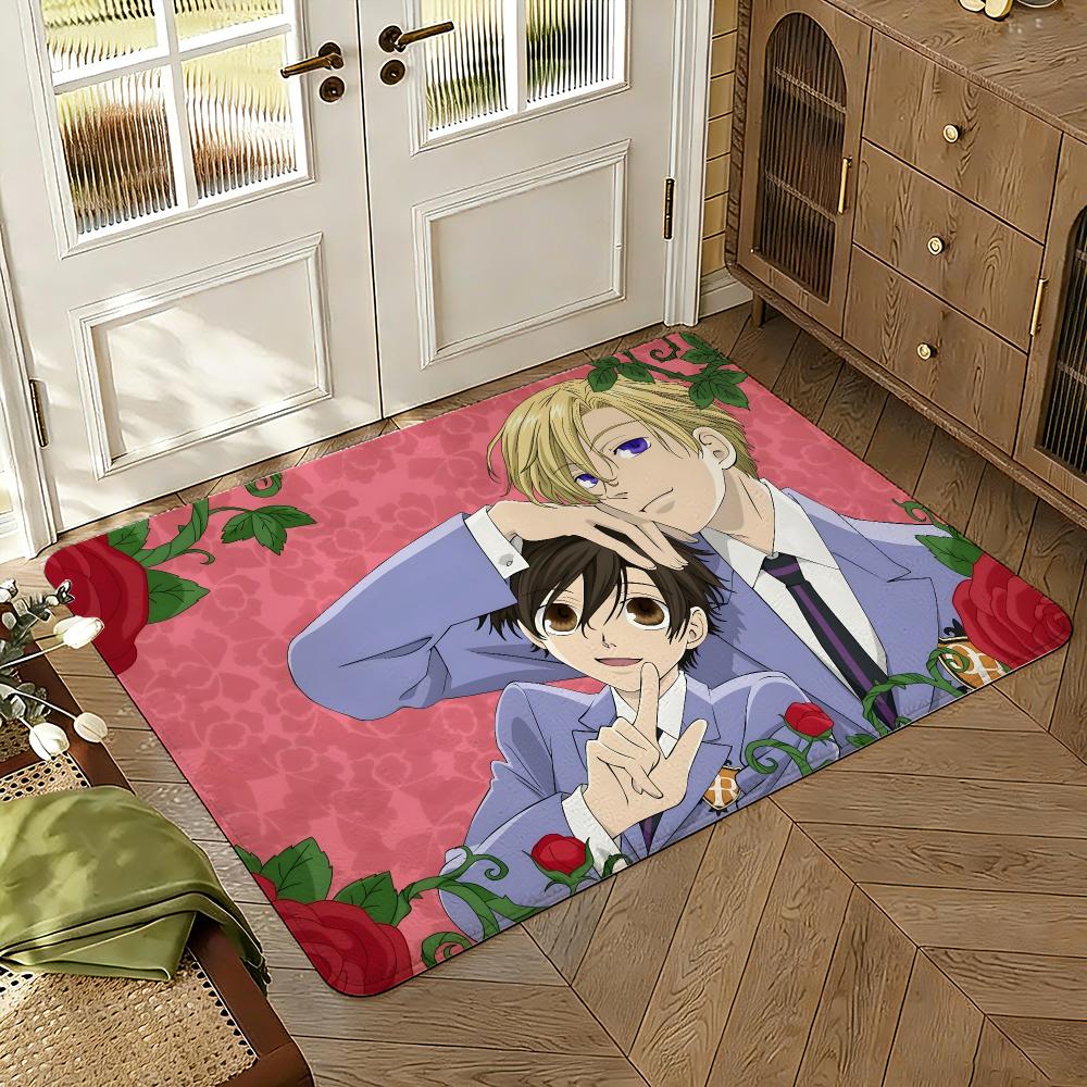 Ouran High School Host Club Floor Mat Soft Thickened Absorbent Non-Slip Bedroom Living Room Door Mat Home Decor Flannel Rugs