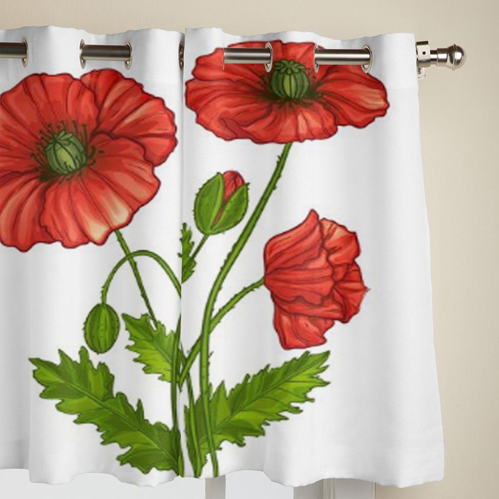 Современные оконные шторы с цветами маков, роскошные модные шторы для гостиной, спальни, кухни, шторы