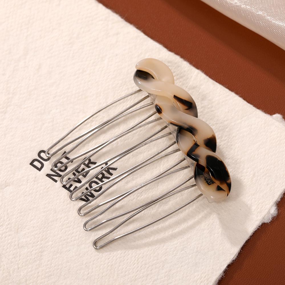 1PCS Elegant Acetate Bowknot Twist Hair Comb Princess Side Hair Clip Bangs Clip Hair Style Accessories