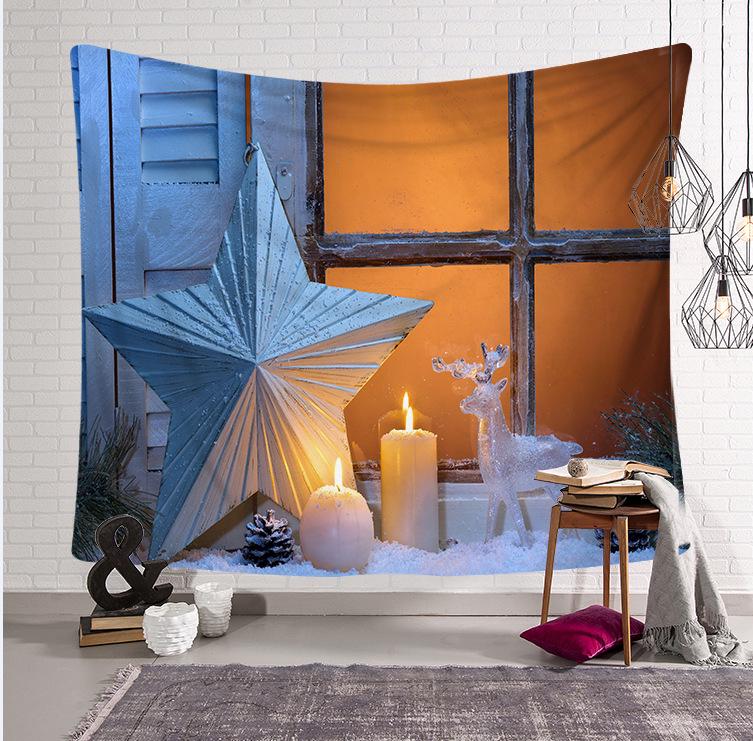 Домашний декор Рождественский гобелен Спальня Гостиная Настенный декор Фон Ткань Камин Печатный гобелен