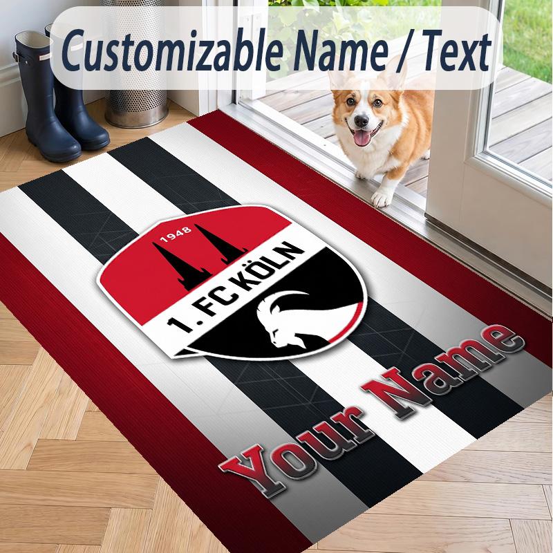 Custom Text Printed Rug FC Köln Non Slip Floor Carpet For Home Room Decor
