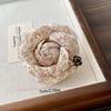 Cute Camellia Brooch Vintage Rhinestone Collar Pins Retro Flower Pin  Girl
