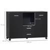 Multifunctional Office Cabinet With 360 Degree Wheels For Printers And Files Black Wood 100x40x71cm