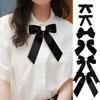 Черная лента бант жемчужная брошь для женщин универсальные булавки для воротника рубашки украшение одежды лента галстук ювелирные аксессуары подарки