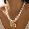 Conch Alloy Pendant Necklace Exaggerated Design Collar Temperament Personality Versatile Pearl Necklace