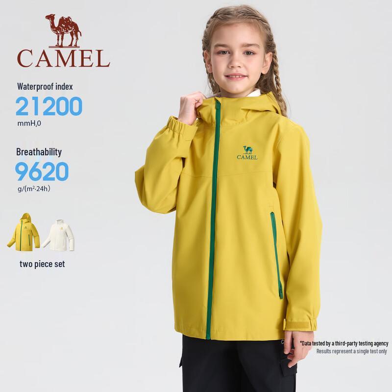 Camel Kids' 3-in-1 Waterproof Windproof Fleece Lined Outdoor Jacket