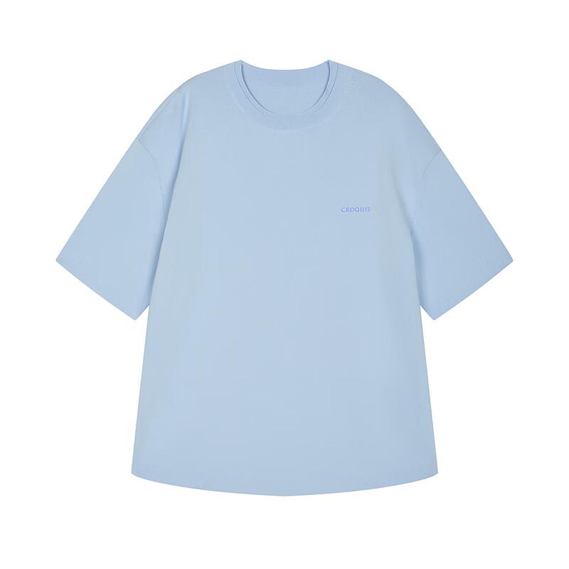 CROQUIS Мужская трикотажная футболка свободного кроя с круглым вырезом и коротким рукавом