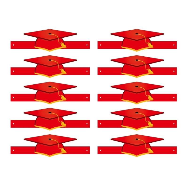 10pcs Hat Graduation With Tassels For Kindergarten And Preschool Graduating Event Easy To Assemble Paper Headwear