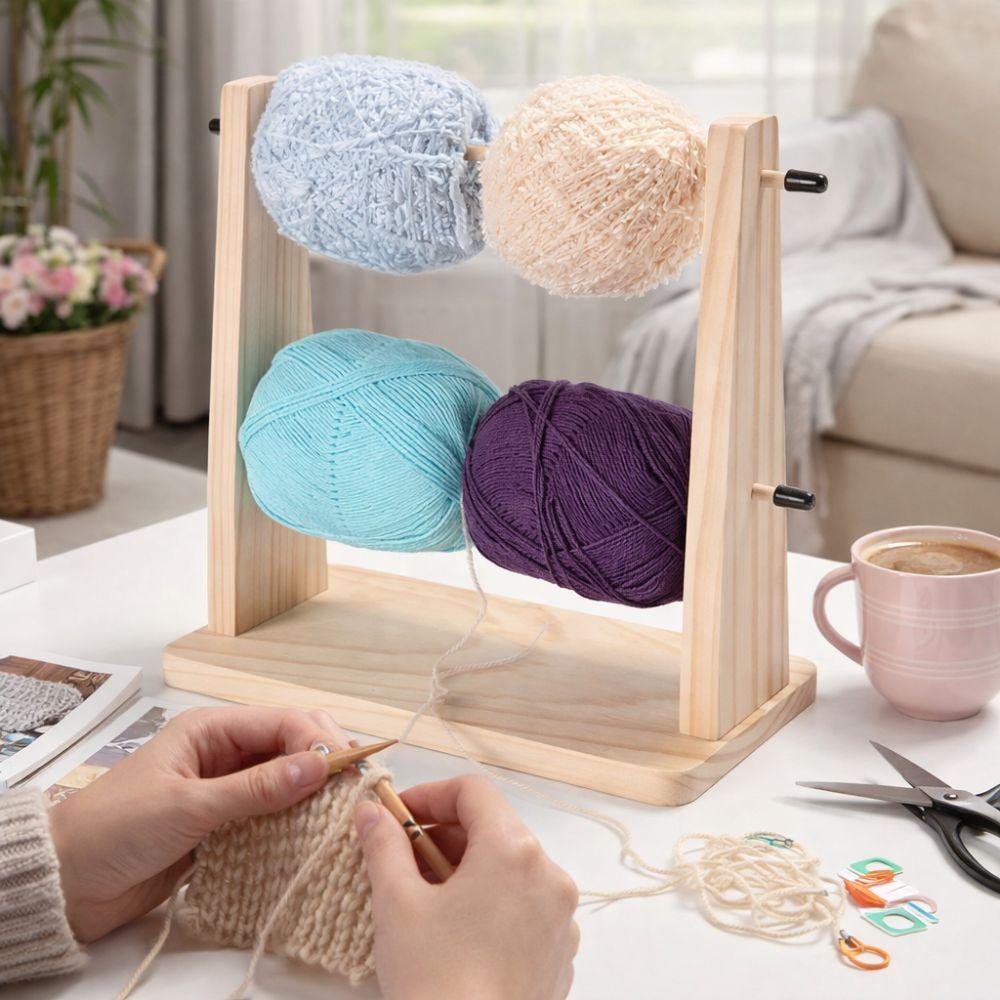 Manual Wool Storage Rack Vertical Rotating Yarn Spool Organizer Yarn Winder Thread Holder  Knitting