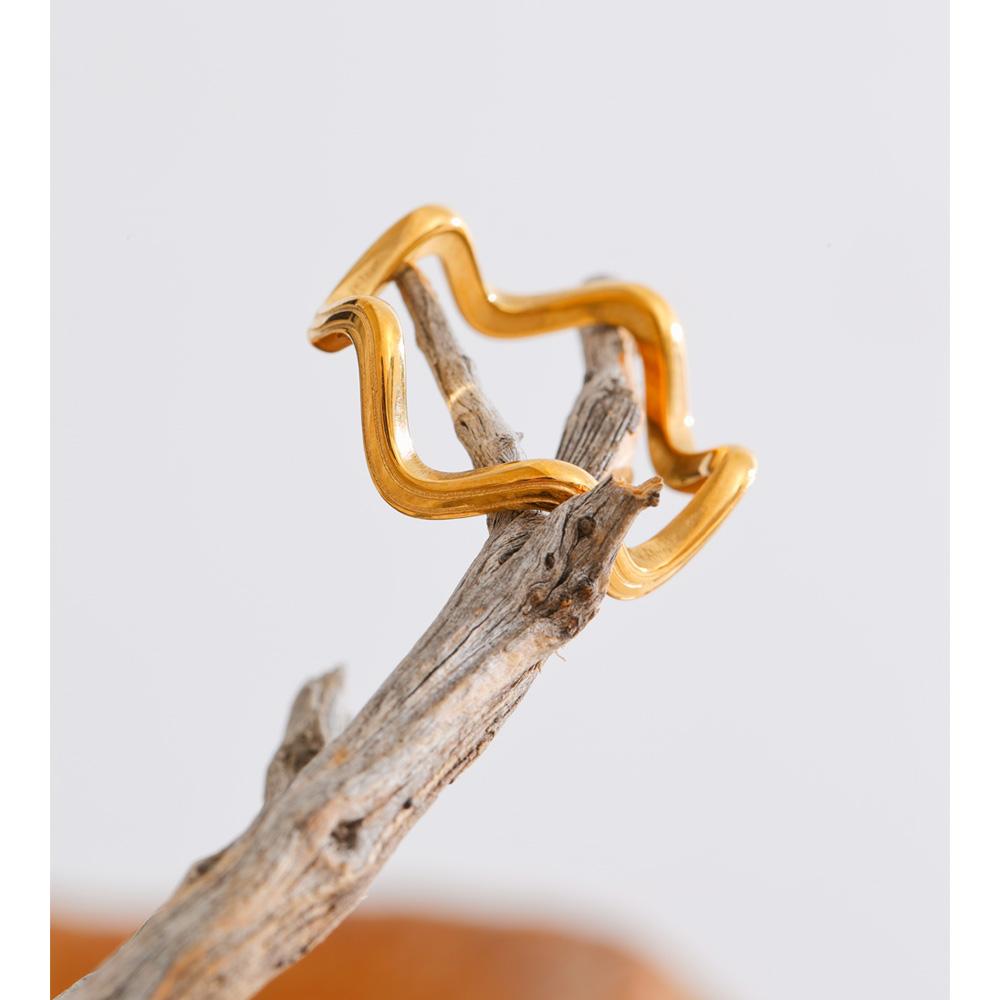 Yhpup Size 678 Minimalist Stainless Steel Finger Ring 18K Golden PVD Plated Daily Wear Fashion Jewelry Wholesale