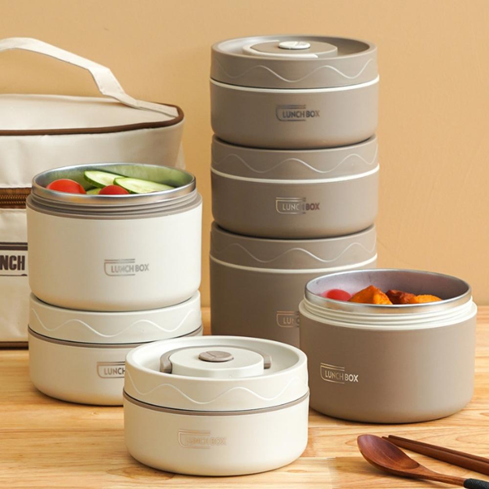 Ланч-бокс Портативный изолированный набор контейнеров для обеда Штабелируемый контейнер для обеда Bento из нержавеющей стали