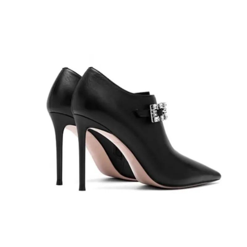 Мода Европейская Американская Мода Черные Женские Туфли на Высоком Каблуке Свадебное Платье Невесты Банкет Модная Вечеринка Сексуальные Туфли-Лодочки Размер 35-45