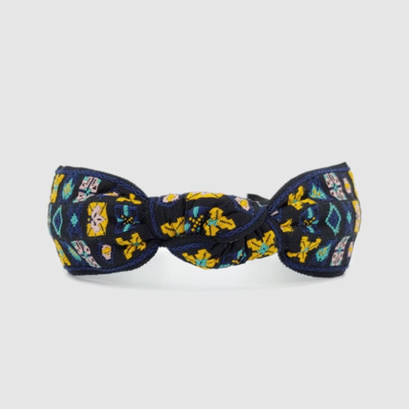 ЛАЛА Геометрическая Ромбовидная Этническая Повязка на Голову - Синяя