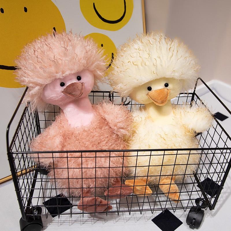 Fluffy Duck Plush Toy Cute Yellow Duck Stuffed Animal Adorable Duckling Doll Pillow for Girls Sleep Cuddle Birthday Gift