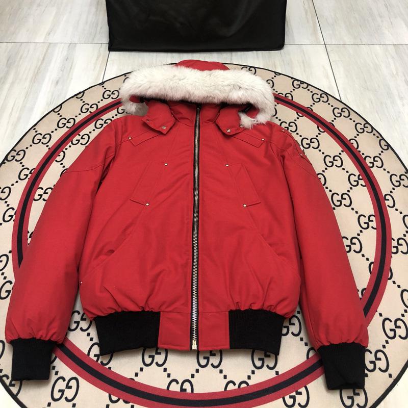 Мужская пуховая куртка Moose с капюшоном и воротником из лисьего меха