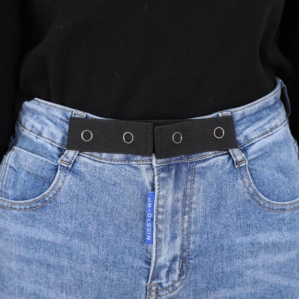 Stretch Trousers Waist Belt Buckle Free Elastic Waist Extenders Elastic Expansion Buckle  Women Men