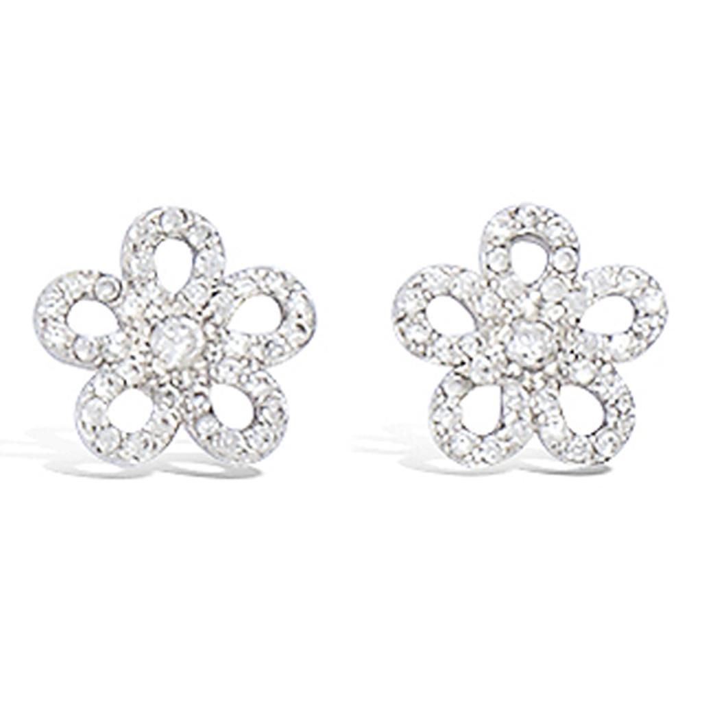 Les Trésors De Lily [L7440] - Silver Earrings 'Flora' Silver White (rhodium-plated) - 10 Mm