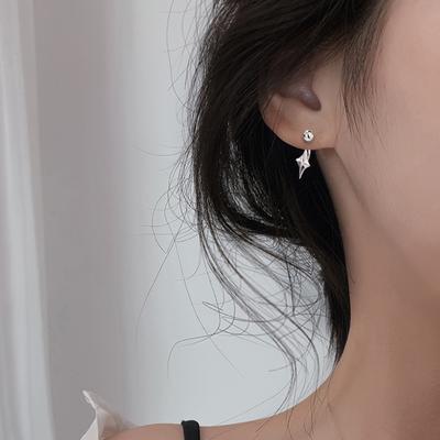 Серьги-гвоздики Stud Personality Millennial Spice Style Минималистичный шик Кросс Не выцветают Серьги-гвоздики с винтовым замком с четырьмя звездами