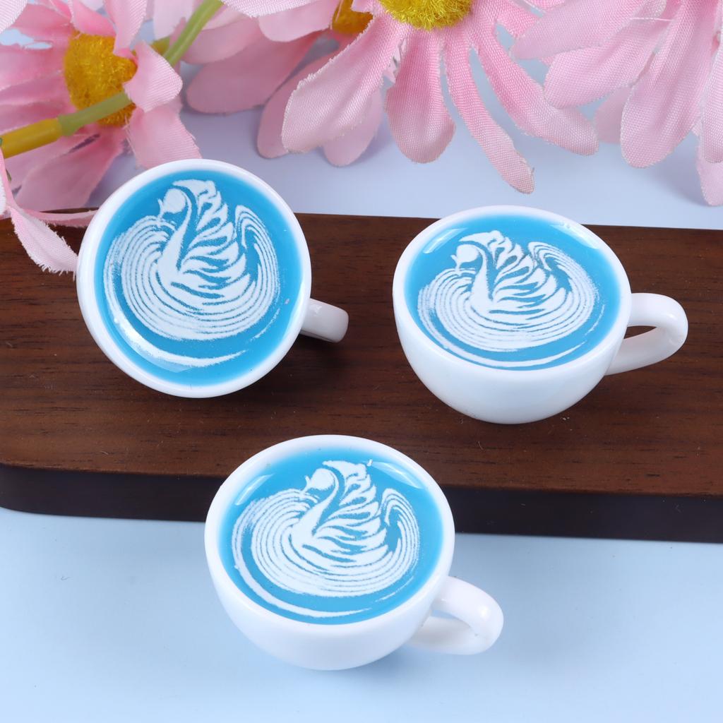 1pcs Dollhouse Miniature Food Resin Kawaii Simulation Mini Coffee Cup Necklace Keychain DIY Jewelry Making Accessories