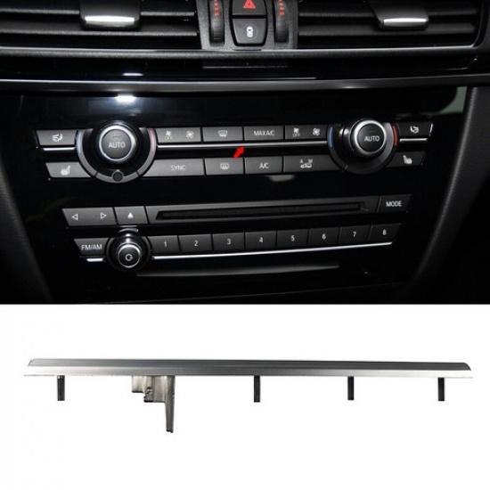 Chrome Air Volume A/C Button Trim CD Panel Plating Strip for BMW X5 F15 2014 -18