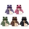 1-7 Years Kids Warm Hooded Coat Windproof Fleece Jacket