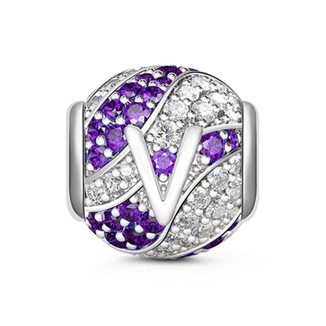 Круглые бусины из стерлингового серебра 925 пробы с буквами алфавита, подходят оригинальные модные браслеты «сделай сам» для женщин, подарочные ювелирные изделия