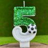 Football Birthday Candle Eco-friendly No Odor Sequins Design Easy To Use Long-Lasting 0-9 Numbers Candle Cake Decoration