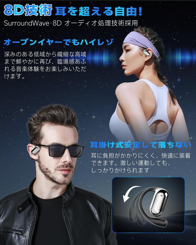 Внешний вид Беспроводные наушники CoolJumper Наушники Bluetooth Открытого типа Bluetooth Всего 60 часов воспроизведения Технология 8D OWS Открытого типа Air