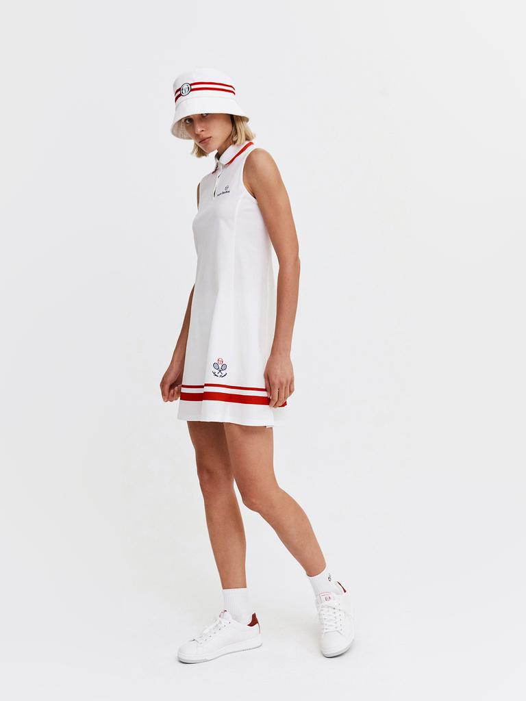 Женское платье SERGIO TACCHINI W Sabatini из полиэстера с воротником-стойкой, без рукавов (белый)