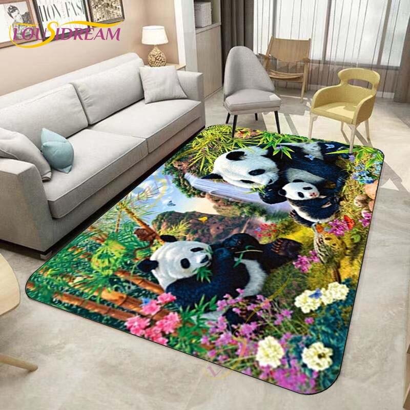 Ковры с животными, милый коврик с узором панды, бамбуковый дверной коврик, коврик с принтом панды, ковры для спальни, гостиной, домашний декор