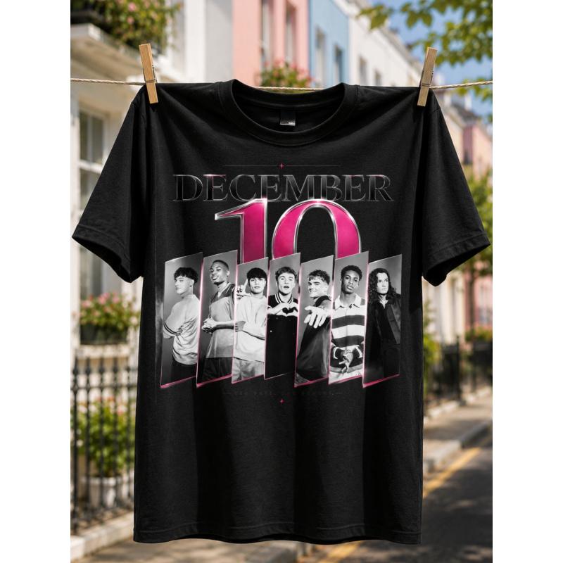 Casual Style Men'S T-Shirt December 10 Band Members Graphic Summer Wear Gift for Music Fans Loose Fit Round Neck Fashion New Arrival