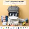 Портативная сумка для подгузников, рюкзак большой вместимости, водонепроницаемая дорожная сумка для кормления ребенка, сумка для мамы с USB-портом для зарядки, ремни для коляски, термокарманы
