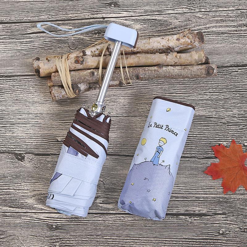 Folding Umbrellas Mini Little Prince Umbrella Rain Sun Female Sunny Parasol Pocket Girls Women Gift Umbrella Children's Kids