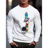 Свитер CrossEyed Smiley Printed для мужчин, повседневный дизайн с рисунком, с круглым вырезом, рубашка с длинными рукавами