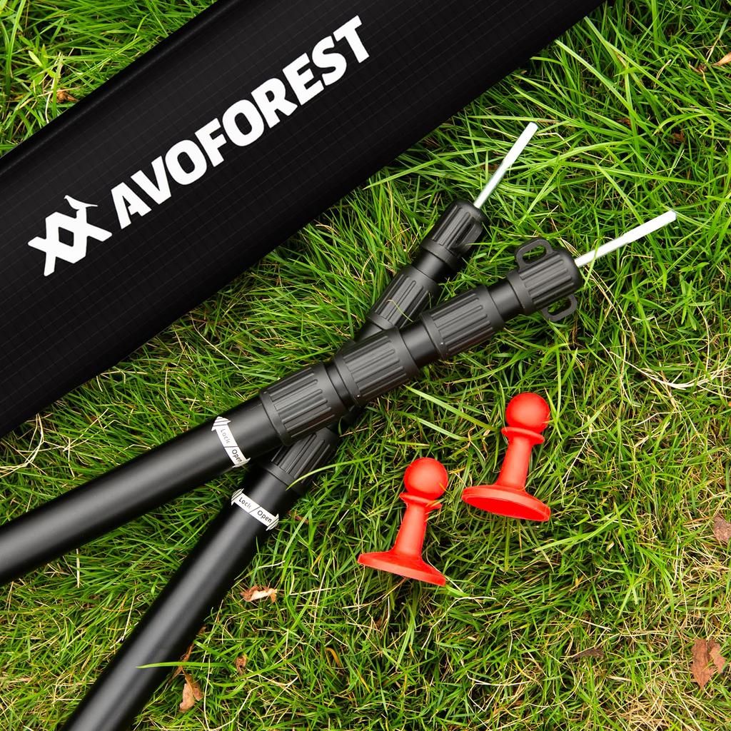 Тентовый шест AVOFOREST телескопический замок алюминиевый шест для палатки диаметр 28 мм плавная регулировка набор из 2 заглушек раздвижного типа легкая регулировка высоты просто