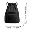Quick Drying Gym Drawstring Bag Portable Drawstring School Bag Oxford Cloth Backpack  Students