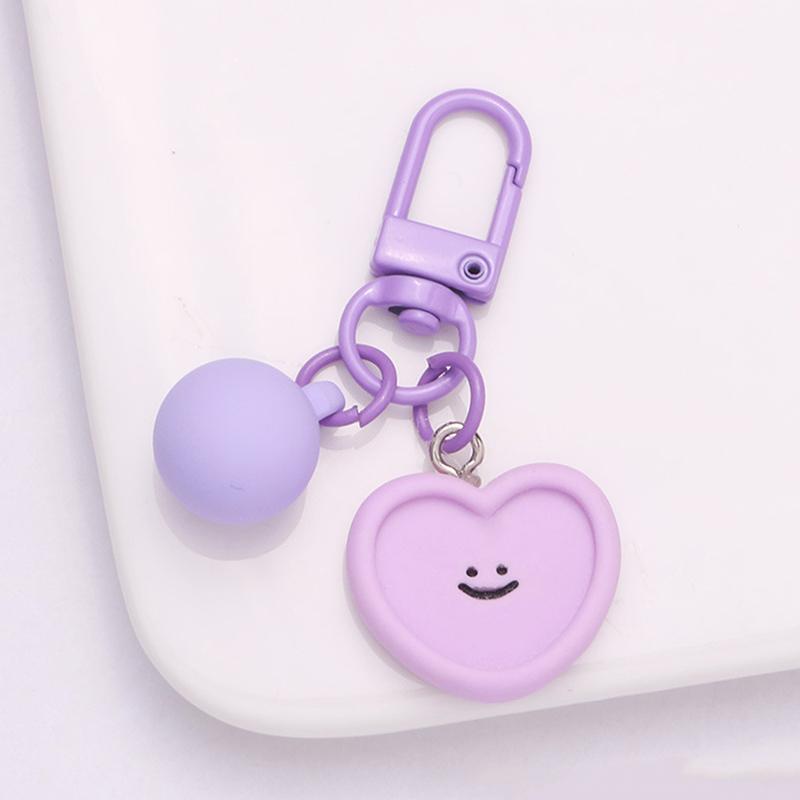 Cute Smiling Face Resin Keychain Heart Flower Cloud Bag Pendant DIY Accessories Candy Color Key Chains Decoration Jewelry