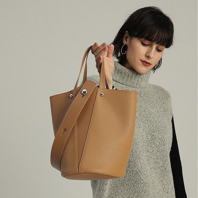 Bucket Bag Women's Large-capacity Vegetable Basket Women's Bag 2025 New High-end Portable Women's Bag To Work Commuter Messenger Bag