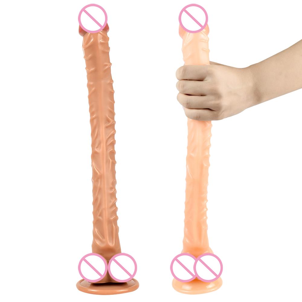 Realistic Dildo 15.7"; Dildo with Suction Cup Hands Free Play Body Safe Material and Adult Female Sex Toy Adult Dildo for
