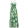 Summer Dress Dress Women's Dress Beach Skirt Print Belt Skirt Cross Strap Dress V-neck Vest Dress