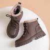 Women's Plush Lined Snow Boots Warm Round Toe Short Boots Winter Warm Outdoor Thick Soled Boots