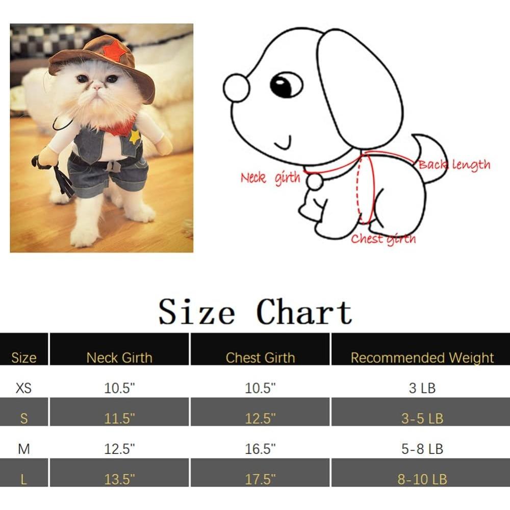 Преображение питомца Костюм собаки Забавный костюм-стойка Пират Ковбой Костюм питомца собаки Ковбой со шляпой Кошка Маленькая собака Хэллоуин