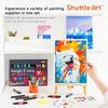 Shuttle Art acrylic paint 54 piece set 30 color paint set wooden easel canvas board brush palette brush washing bucket quick drying Water resistant