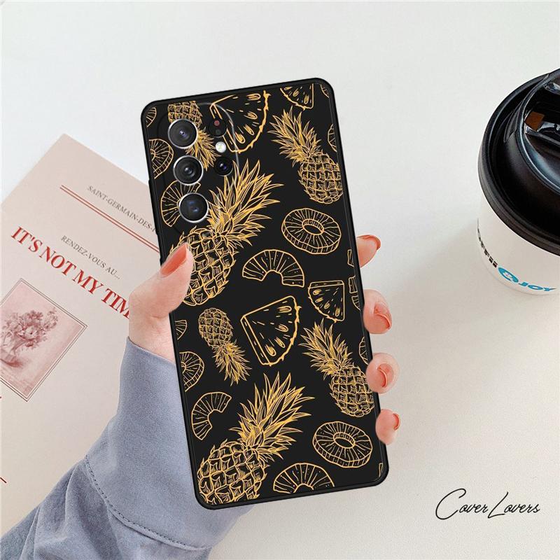 Летний Фруктовый Чехол-Ананас для Samsung Galaxy S24 S25 S23 S22 Ultra Note 10 20 Plus S20 S21 FE
