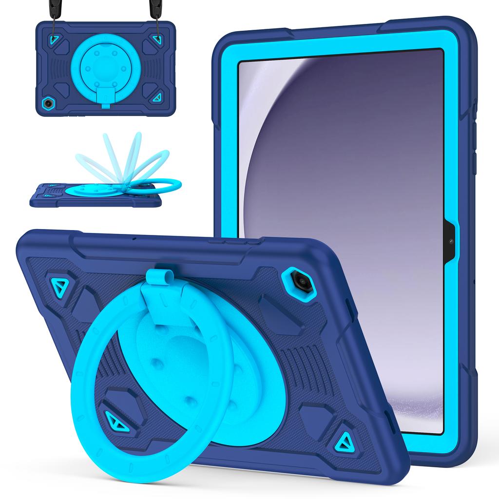 Tablet Case For Samsung Galaxy Tab A9+ / Tab A11+ Kickstand Space Planet PC + Silicone Tablet Cover with Shoulder Strap