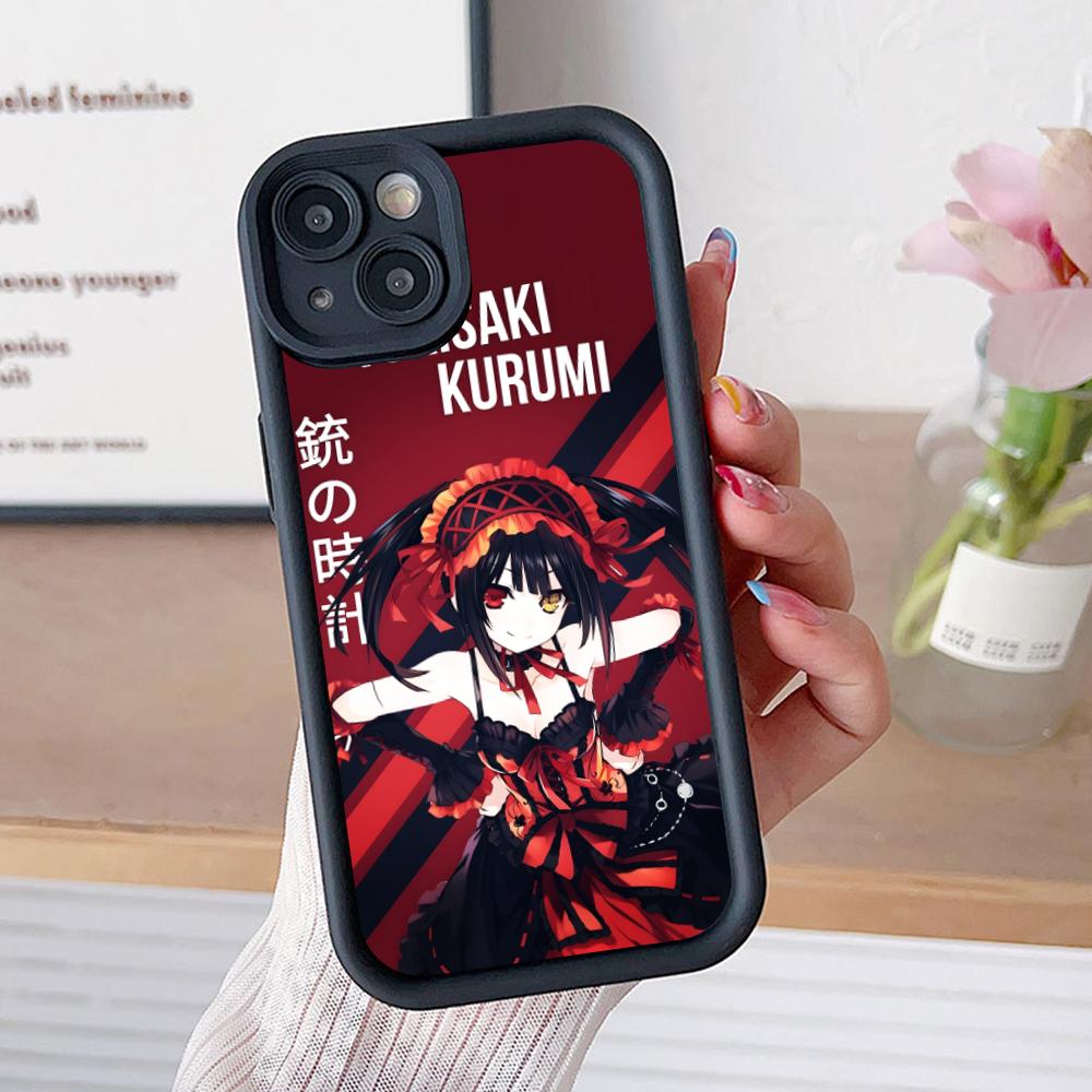 Date a Live Куруми Токисаки Утолщенный ТПУ Чехол для Мобильного Телефона для iPhone 17 16 15 14 13 12 11 Air Pro Max Plus Цветной Чехол
