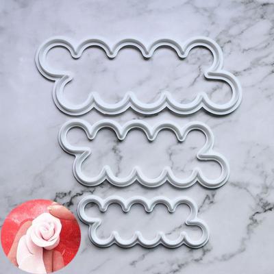 3шт 3D роза печать резка DIY торт декор помадка тиснение пластиковая форма кухонная выпечка кондитерский инструмент аксессуары