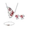 Бабочка горный хрусталь кулон ожерелье серьги-гвоздики браслет свадебный комплект ювелирных изделий