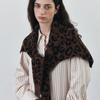 HACIE wool BLENDED LEOPARD SHAWL MUFFLER [MOCHA]